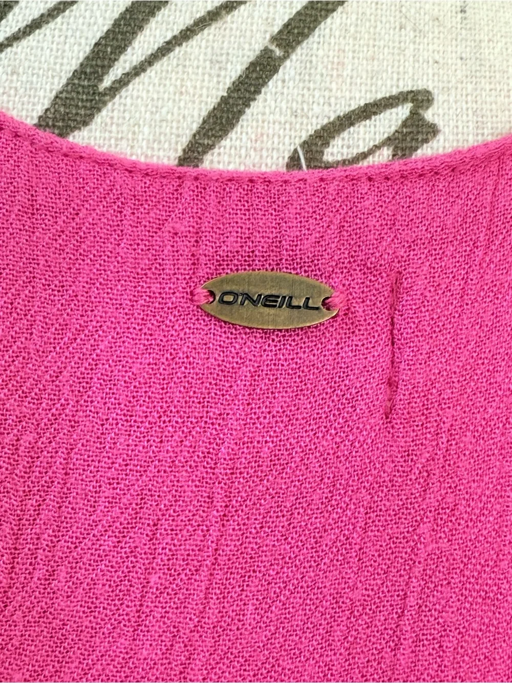 O’Neill Hot Pink V-Neck Sleeveless Crinkle Maxi Dress with Pockets Size S